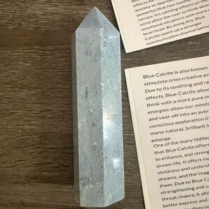 Blue Calcite Crystal Tower 7in tall